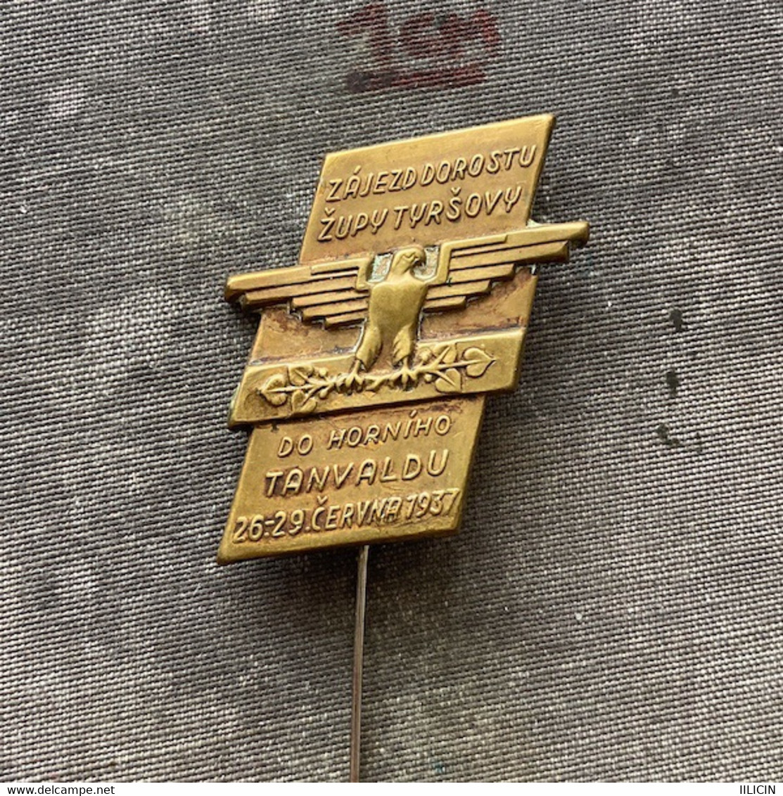 Badge Pin ZN010342 - Gymnastics Sokol Czechoslovakia Zupa Tyrsova Tanvald 1937 - Gymnastique
