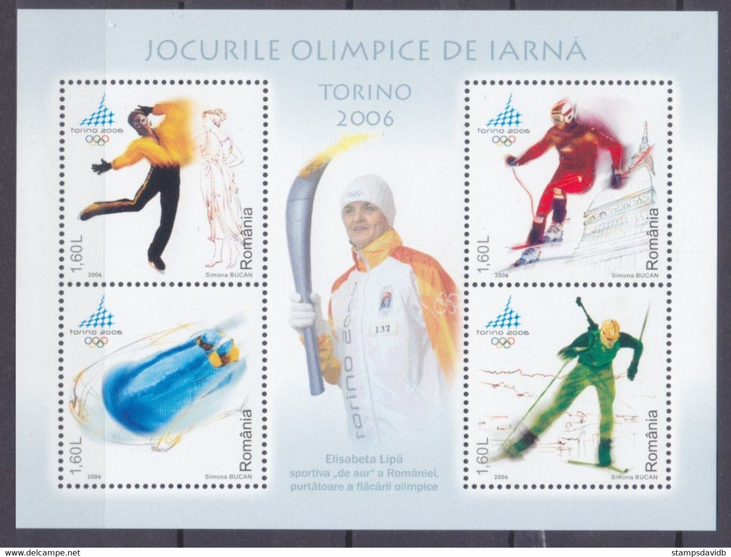 2006	Romania	6031-6034/B368	2006  Olympic Games In Turin	5,00 € - Invierno 2006: Turín