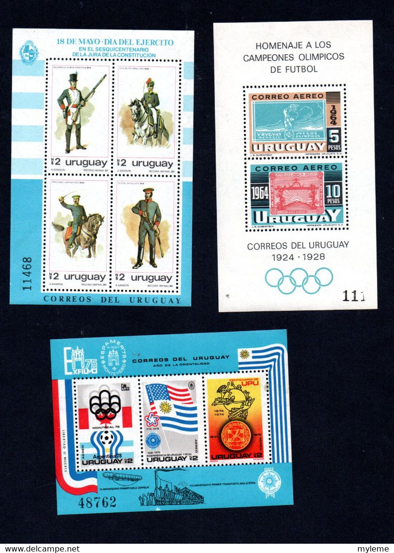 S164 Ensemble De 11 Blocs D'Uruguay **  A Saisir  !!! - Collections (with Albums)