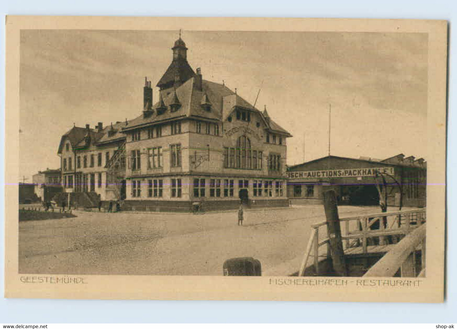 N1659-2850/ Bremerhaven-Geestemünde Fischereihafen-Restaurant AK Ca. 1925 - Other & Unclassified