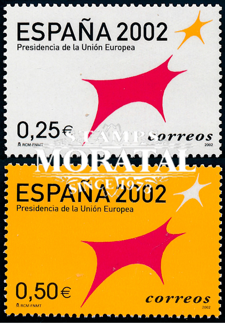2002 Spain  Sc 3141/3142 Spain EU Presidency  **MNH Very Nice, Mint Never Hinged﻿  (Scott) - Nuevos