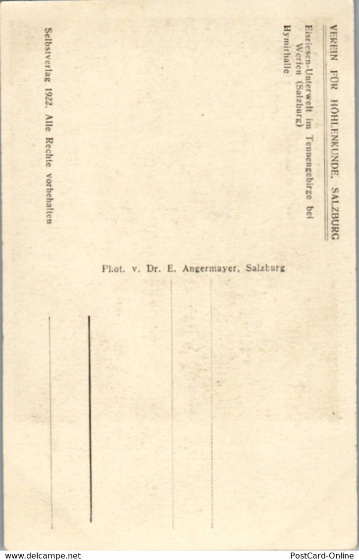 9595 - Salzburg - Eisriesen Unterwelt Im Tennengebirge Bei Werfen , Hymirhalle - Nicht Gelaufen 1922 - Werfen