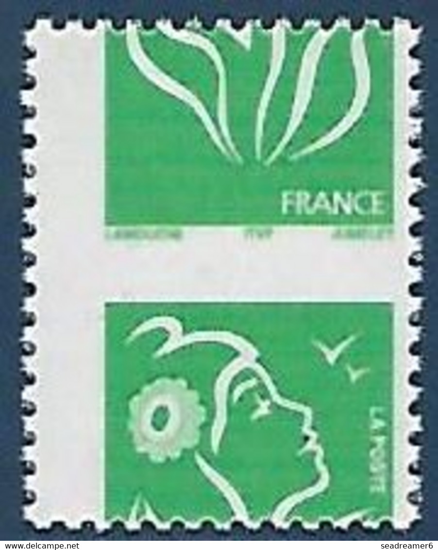 Marianne Lamouche 3733**  TVP Vert Variété De Piquage Très Décalé Extreme TTB Signé Calves - Unused Stamps