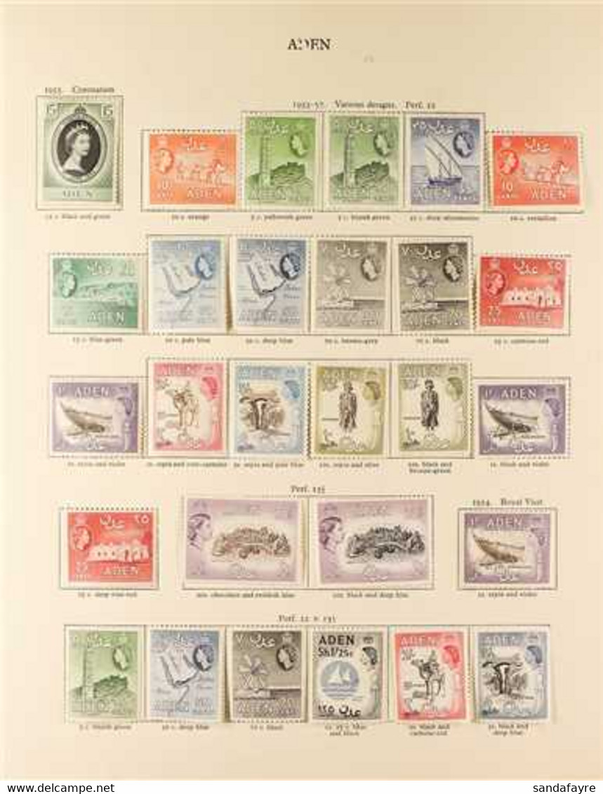 BRITISH MIDDLE EAST AND ASIA 1952-1966 VERY FINE MINT All Different Collection On Printed Pages. With Good Aden (includi - Other & Unclassified