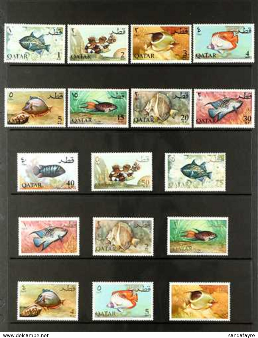 FISH QATAR 1965 Fish Of The Arabian Gulf Complete Set, Scott 69/85 (SG 70/86), Never Hinged Mint. (17 Stamps) For More I - Non Classés
