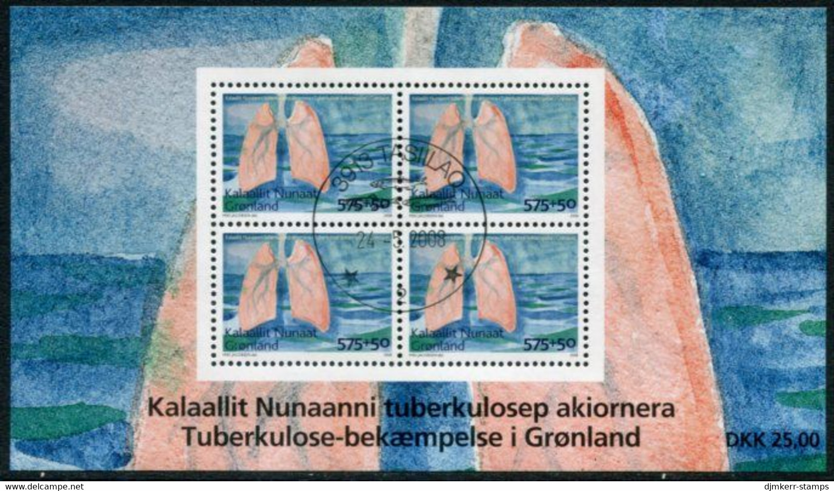 GREENLAND 2008 Tuberculosis Campaign Block Used.   Michel Block 41 - Usados