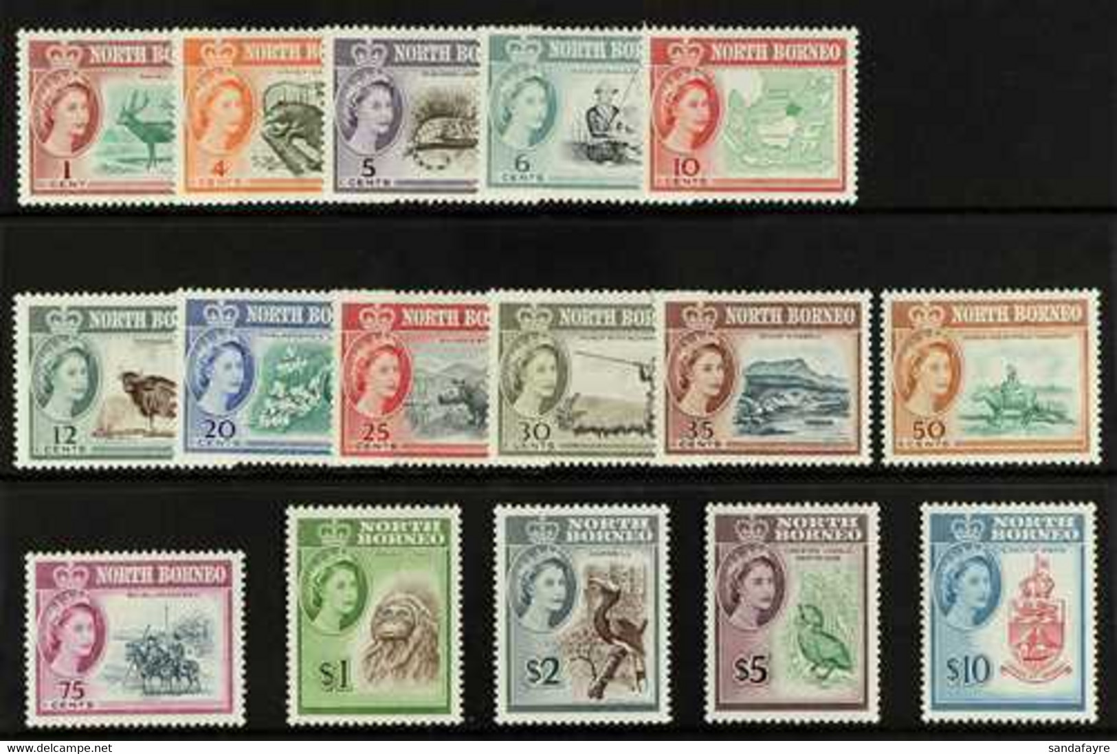 1961 Complete Pictorial Set, SG 391/406, Never Hinged Mint. (16 Stamps) For More Images, Please Visit Http://www.sandafa - North Borneo (...-1963)