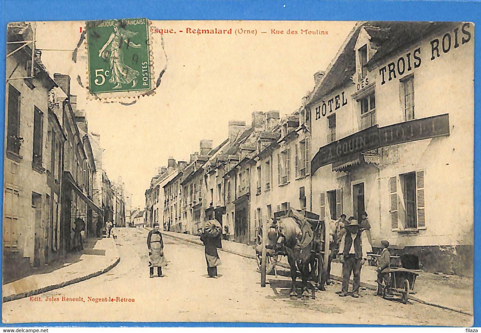 61 - Orne - Regmalard - Rue De Moulins - Hotel Trois Rois  (N4476) - Remalard