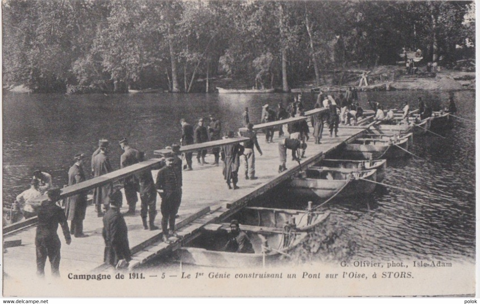 Cpa STORS - Le 1er Génie Construisant Un Pont Sur L'Oise (cachet 32è Régiment Territorial D'infanterie) - Otros & Sin Clasificación