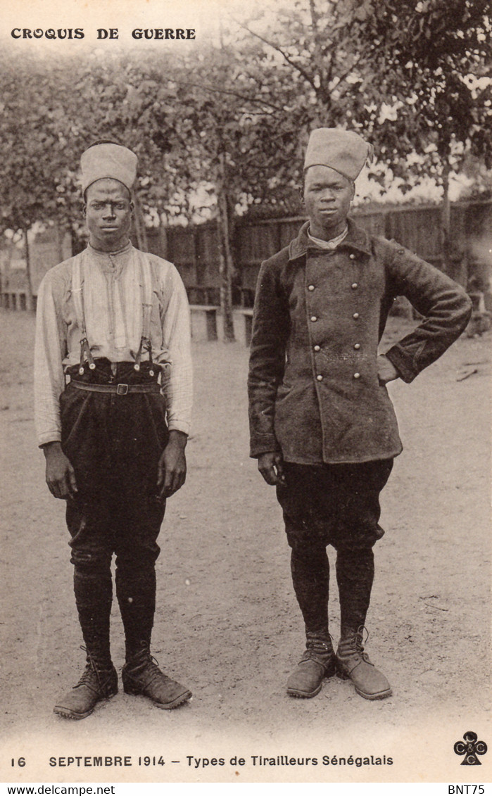 Portrait De Deux Tirailleurs Sénégalais, Septembre 1914 En France - Guerre 1914-18