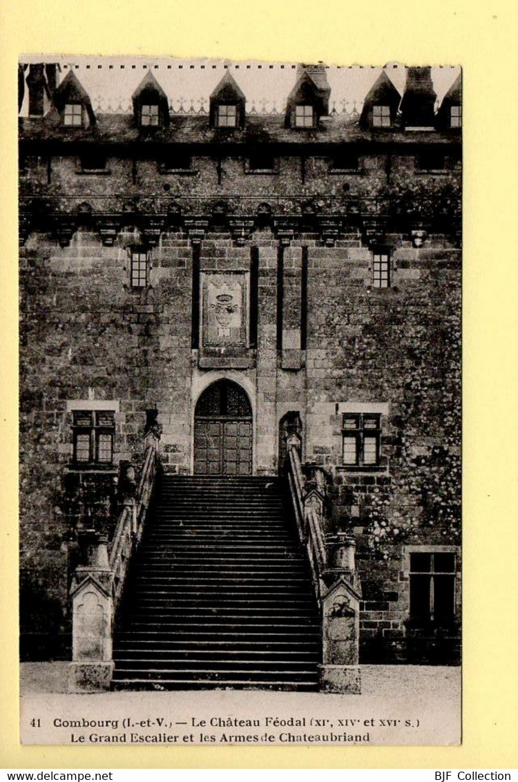 35. COMBOURG – Le Château Féodal / Le Grand Escalier Et Les Armes De Chateaubriand (voir Scan Recto/verso) - Combourg