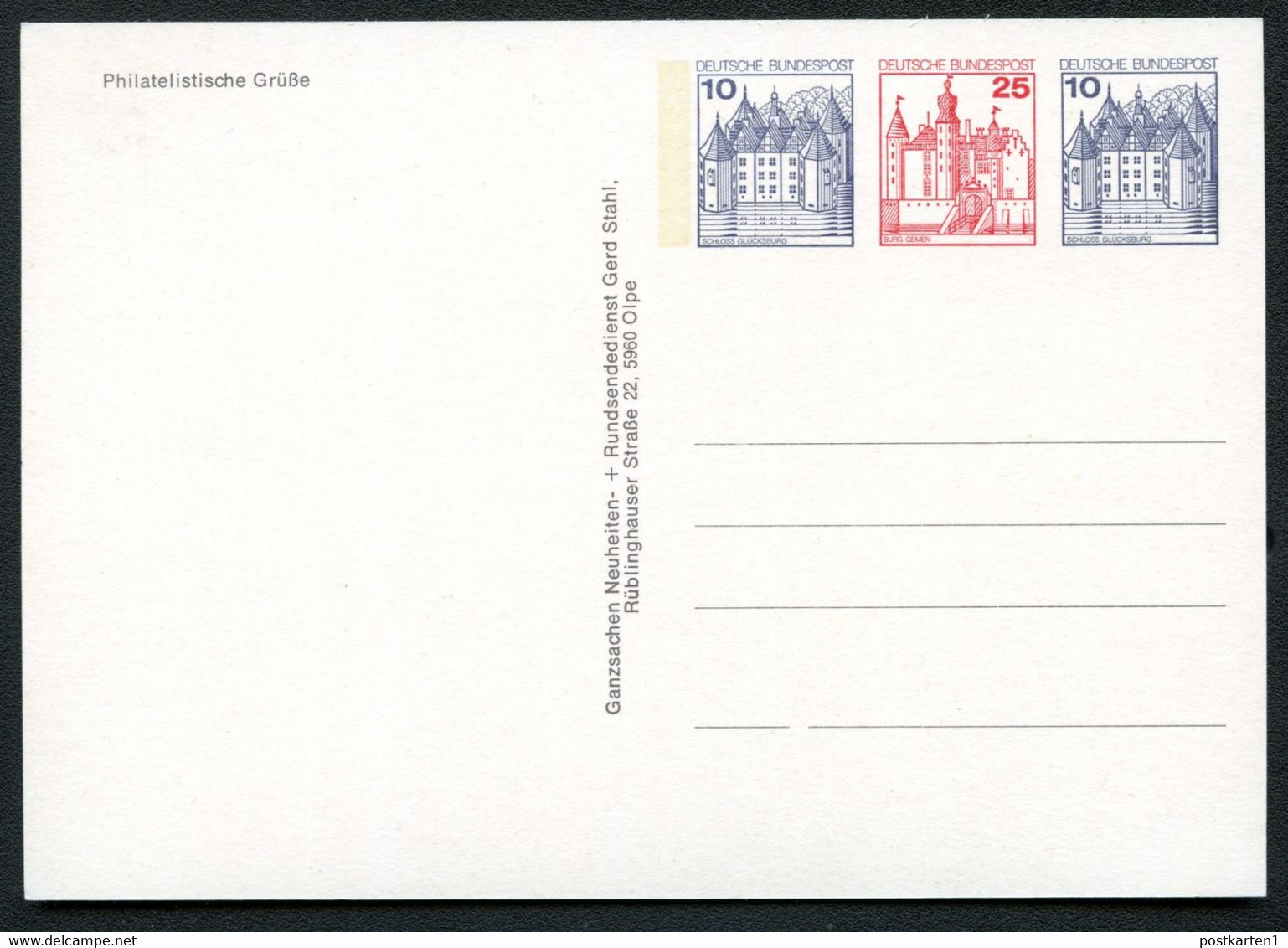 Bund PP115 B2/001 PHILATELISTISCHE GRÜSSE Olpe 1979 - Privé Postkaarten - Ongebruikt