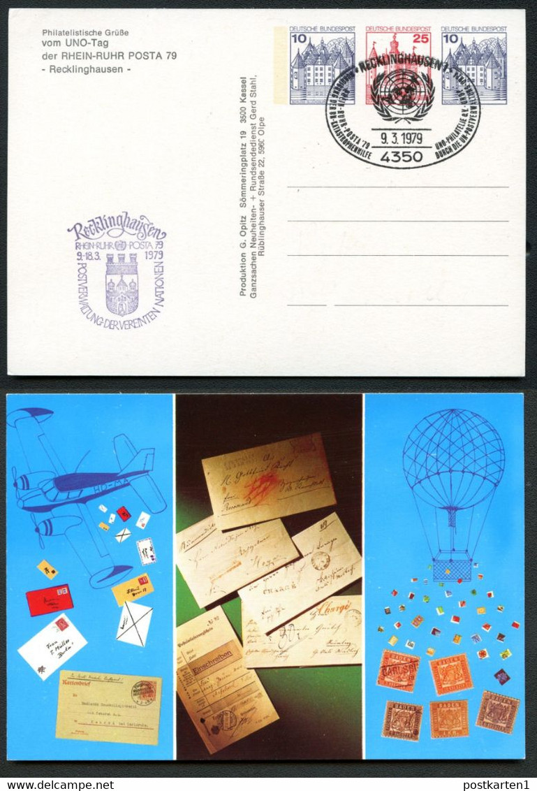 Bund PP115 C2/001 PHILATELISTISCHE GRÜSSE Sost UNO Recklinghausen 1979 NGK 6,00€ - Cartes Postales Privées - Oblitérées