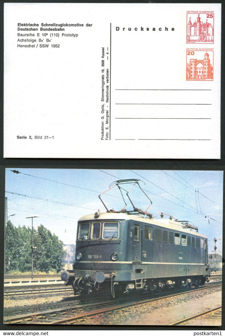 Bund PP121 B2/001 ELEKTRISCHE SCHNELLZUGLOKOMOTIVE E10 1952 1981 NGK 6,00 € - Privatpostkarten - Ungebraucht