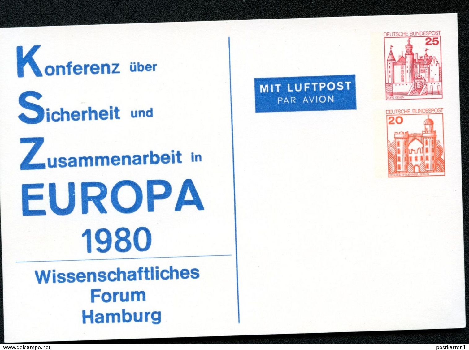 Bund PP121 C2/001 KSZE Forum Hamburg 1980 NGK 5,00 € - Privé Postkaarten - Ongebruikt