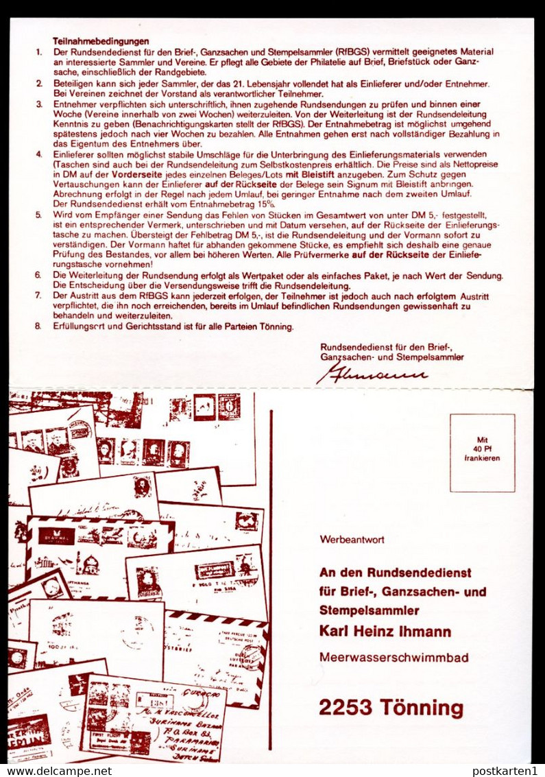 Bund PP139 RUNDSENDEDIENST TÖNNING 1974 - Cartes Postales Privées - Neuves