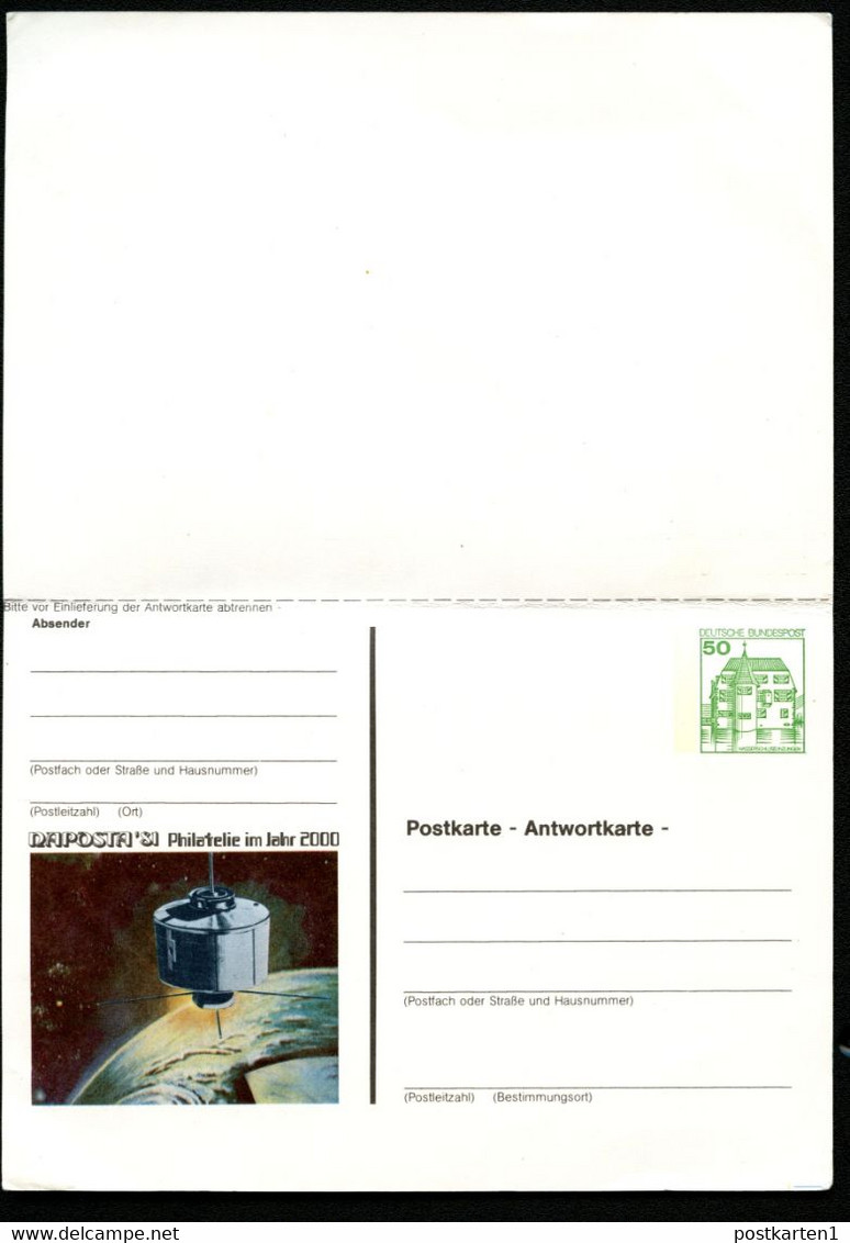 Bund PP142 C1/001 ERDFUNKSTELLE + SATELLIT Stuttgart 1981 NGK 5,00 € - Cartes Postales Privées - Neuves