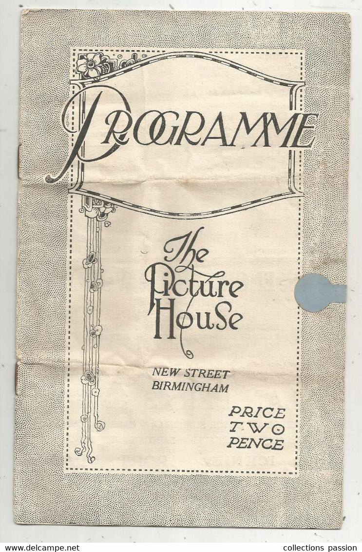 Programme , Angleterre , THE PICTURE HOUSE ,BURMINGHAM, 6 Pages , 4 Scans , Frais Fr 1.95 E - Programs