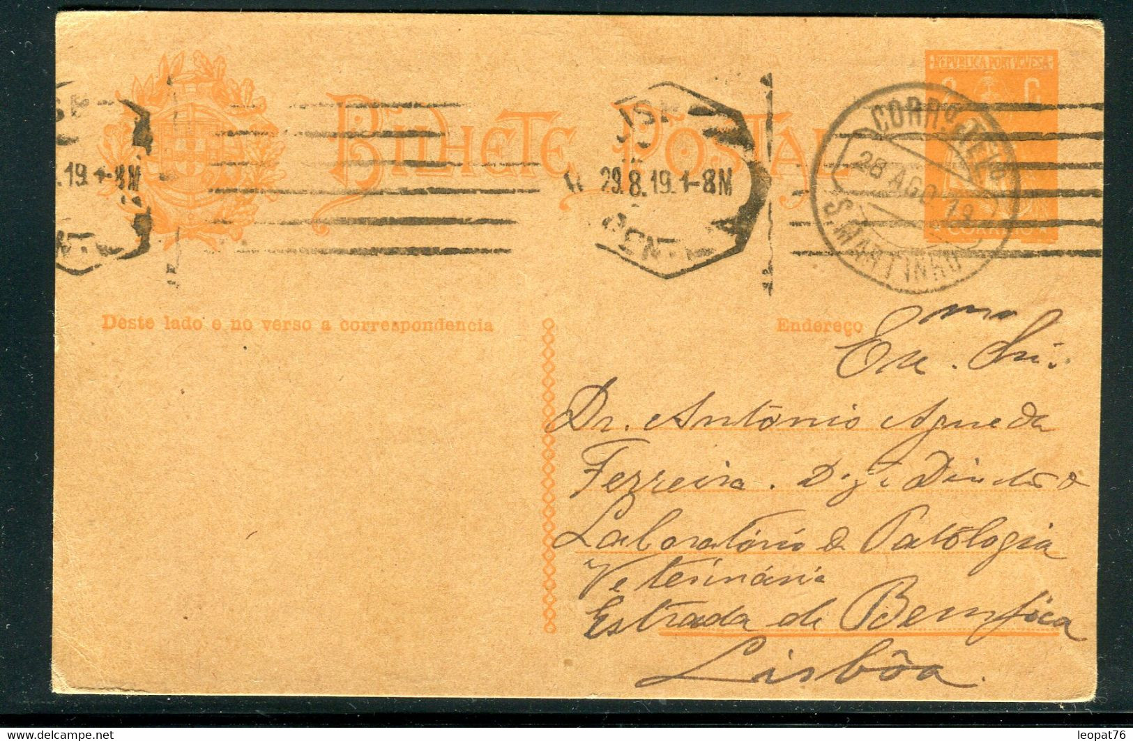 Portugal - Entier Postal De St Martinho Pour Lisbonne En 1919  - Ref A45 - Entiers Postaux