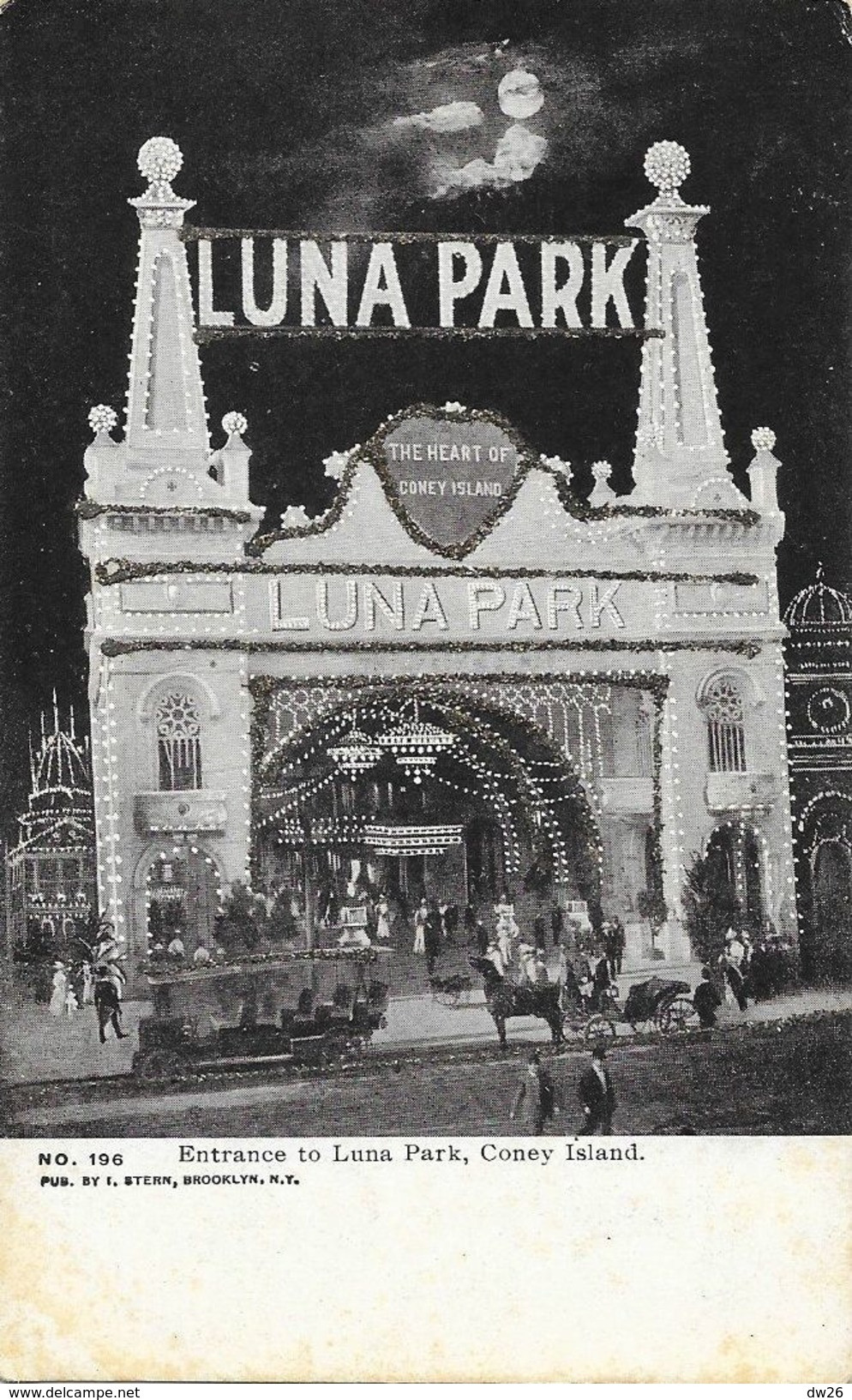 Entrance To Luna Park, By Night, Coney Island Brooklyn NY (The Heart Of Coney Island) Carte Non Circulée Avec Ajoutis - Brooklyn