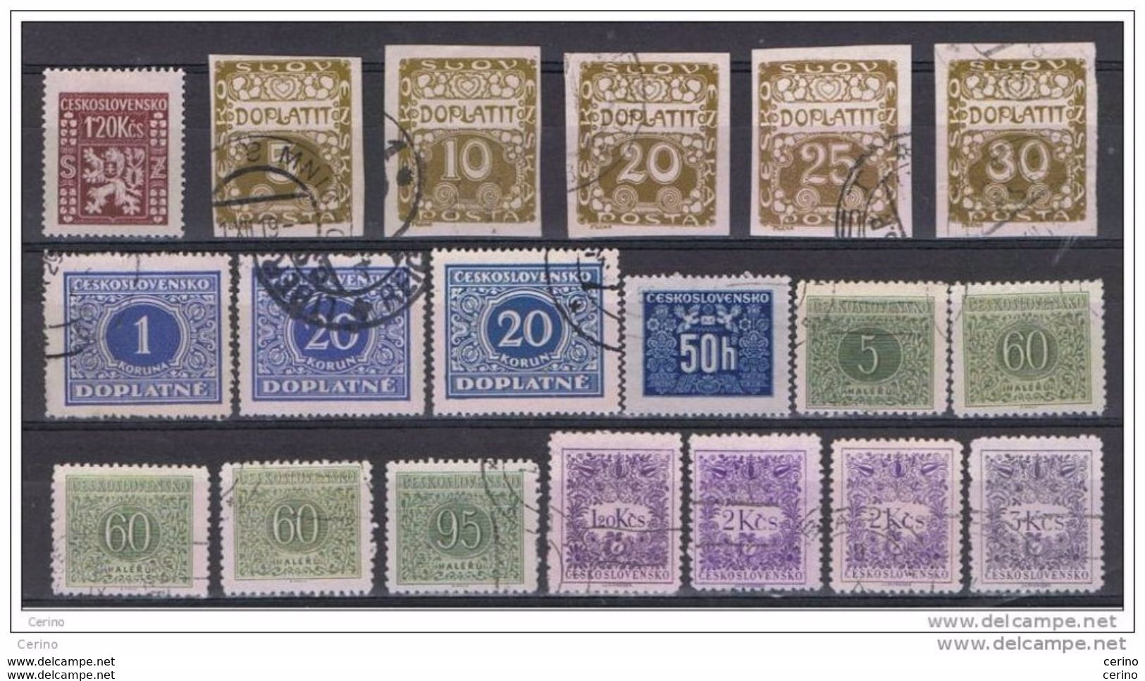 CECOSLOVACCHIA:  1947/54  PER  SERVIZIO  -  LOTTICINO  19  VAL. US. -  YV/TELL. 11//90 - Official Stamps