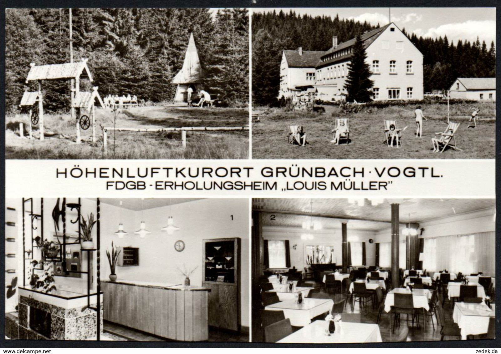 F0476 - TOP Grünbach Vogtland - FDGB Heim Louis Müller - Bild Und Heimat Reichenbach - Vogtland