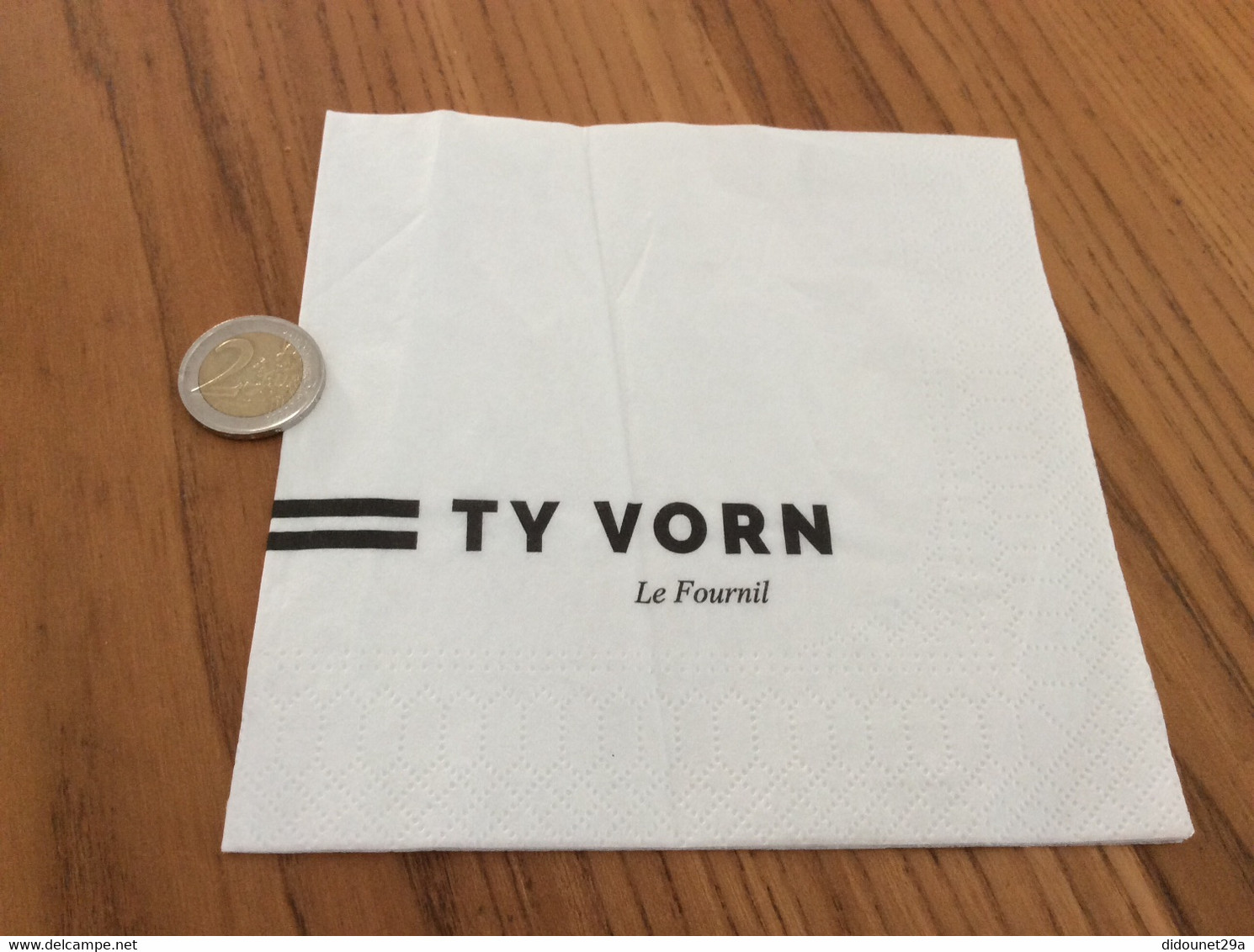 Serviette Papier * "TY VORN - Le Fournil" Pliée - Tovaglioli Bar-caffè-ristoranti