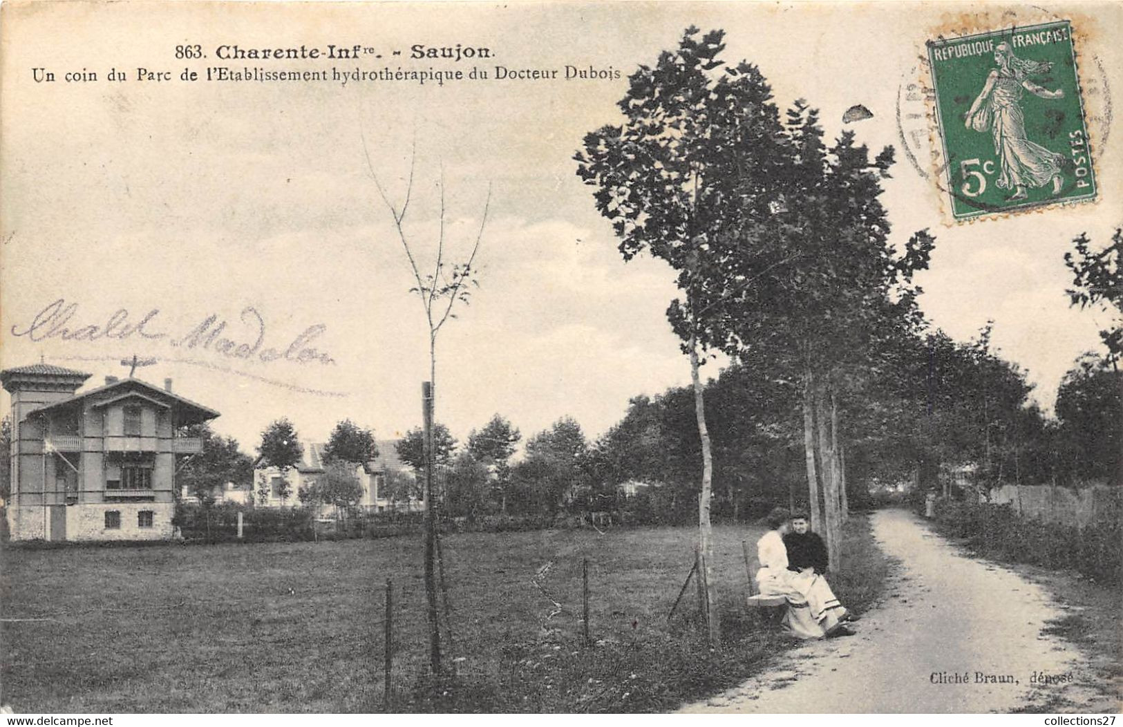 17-SAUJON- UN COIN DU PARC DE L'ETABLISSEMENT HYDROTHERAPIQUE DU DOCTEUR DUBOIS - Saujon