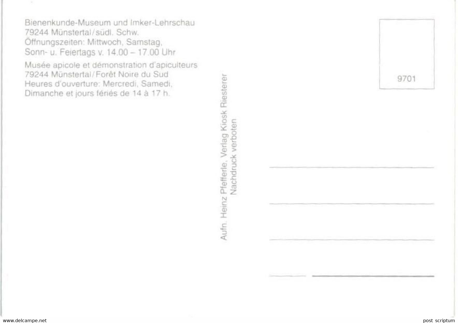 Allemagne - Münstertal - Bienenkunde Museum - Und Imker Lehrschau - Apiculture  - 3 Cartes - Muenstertal