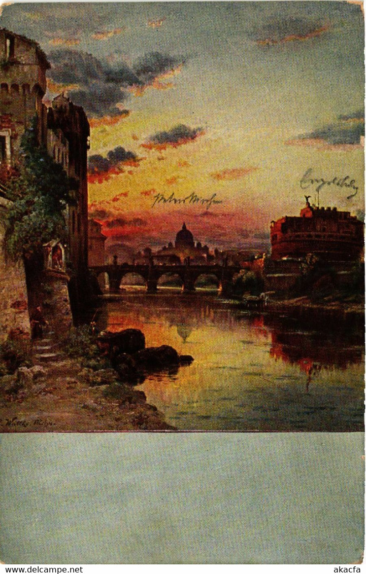 CPA AK ROMA Engelsburg Mit Tiber Und Engelsbrücke. Peterskuppel ITALY (551507) - Fiume Tevere