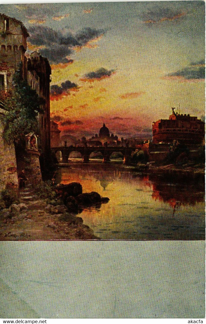 CPA AK ROMA Engelsburg Mit Tiber Und Engelsbrücke. Peterskuppel ITALY (551564) - Fiume Tevere