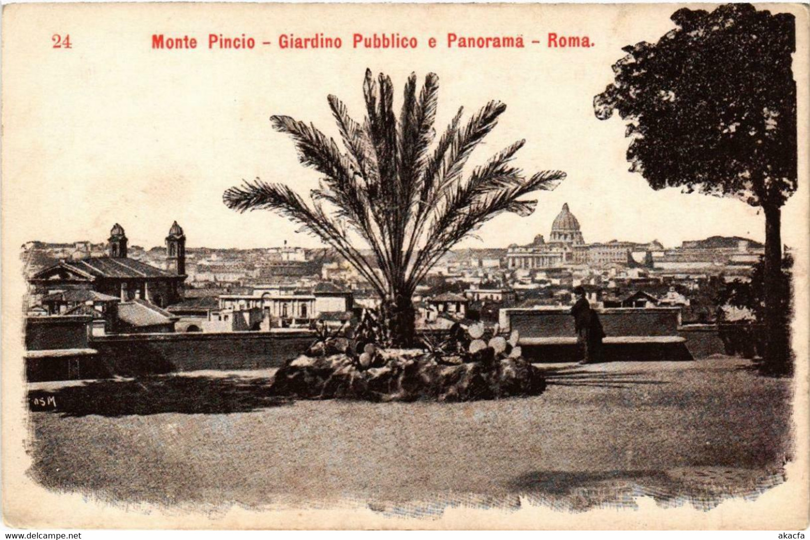 CPA AK ROMA Monte Pincio-Giardino Pubblico E Panorama ITALY (552645) - Parken & Tuinen