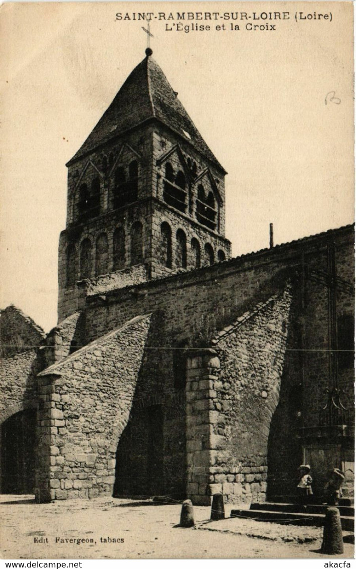 CPA AK St-RAMBERT-sur-LOIRE - L'Église Et La CROIX (580181) - Saint Just Saint Rambert