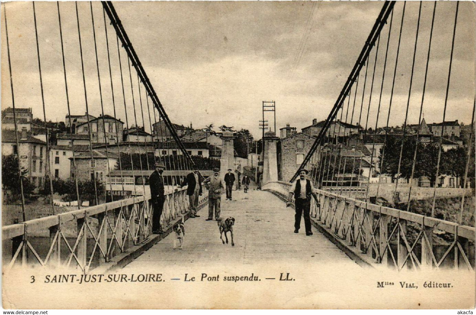 CPA AK St-JUST-sur-LOIRE - Le Pont Suspendu (580284) - Saint Just Saint Rambert