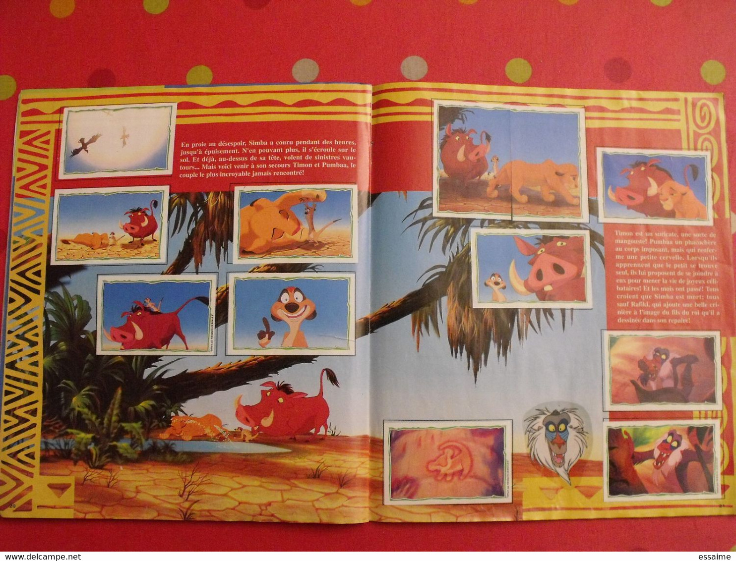 album d'images collées Panini. Le roi Lion. complet (232 images). 1994