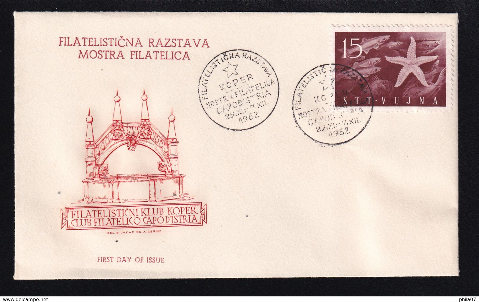 Trieste Zona B STT VUJA - FDC Of Philatelist Exhibition 1952. - Occup. Iugoslava: Trieste