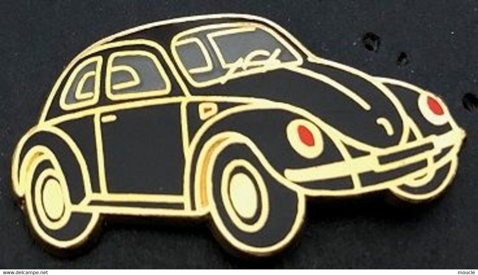 VW - VOITURE - CAR - AUTOMOBILE - BALLARD - COCCINELLE NOIRE - PHARE ROUGE (3cm /1,5cm) - EGF - VOLKSWAGEN -   (JAUNE) - Volkswagen