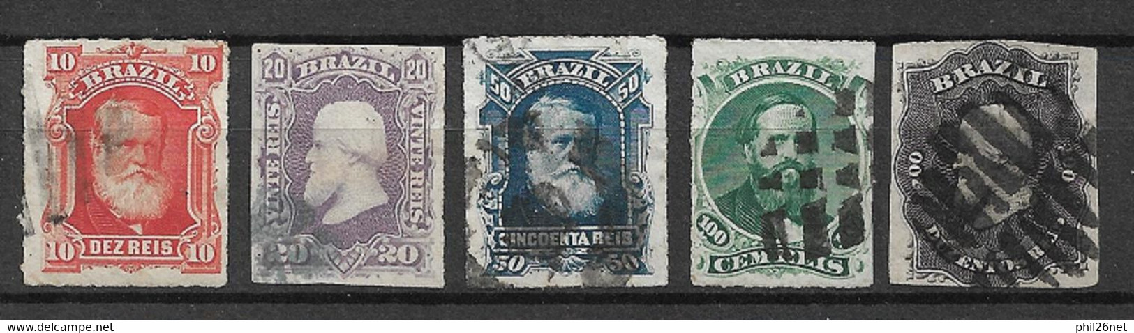 Brésil  N°37  à 39 ; 41 Et 42    Oblitérés B/TB    Voir Scans    - Used Stamps