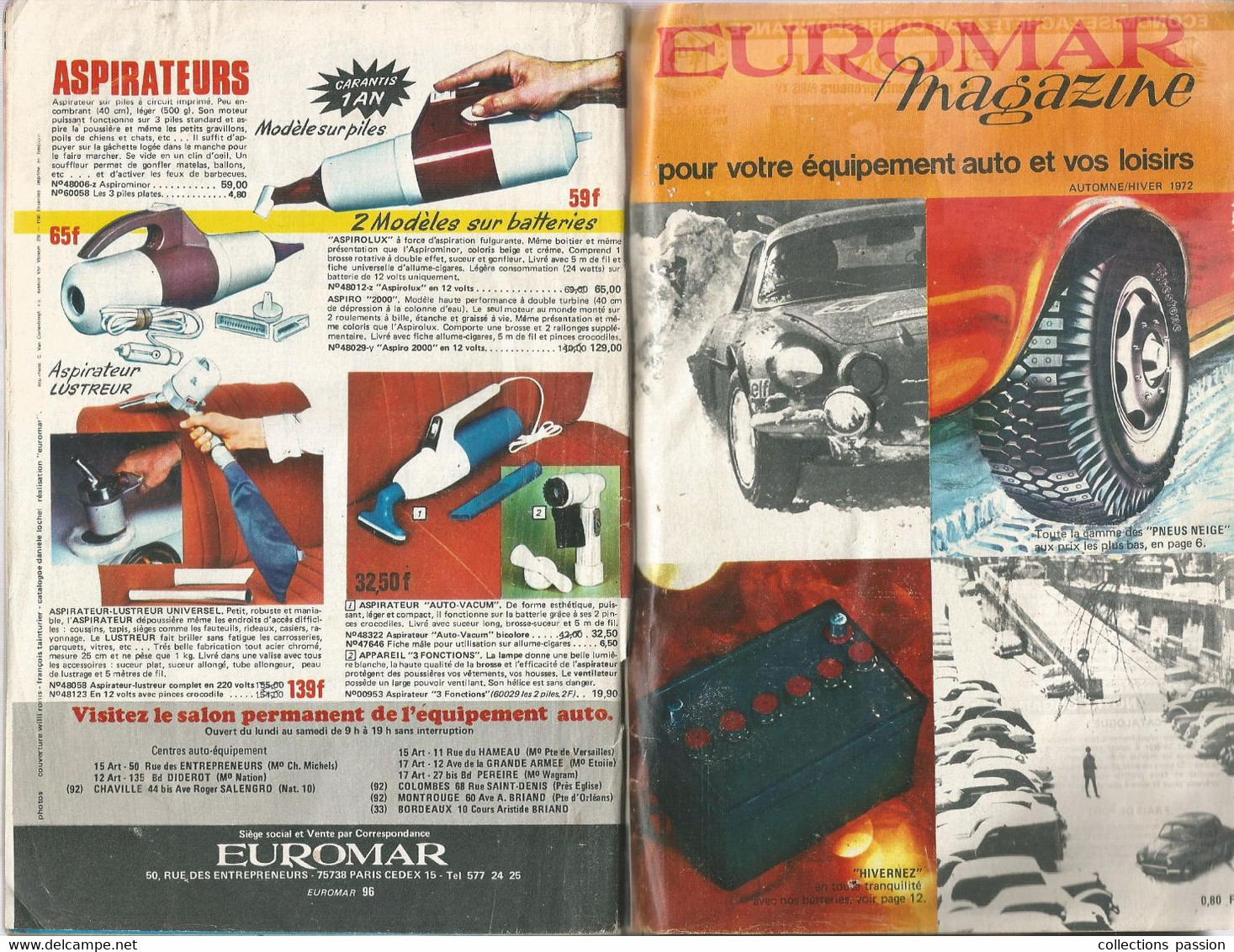 Publicité , EUROMAR Magazine , 1972 , équipement Automobile, 96 Pages , 3 Scans, Frais Fr : 3.95e - Advertising