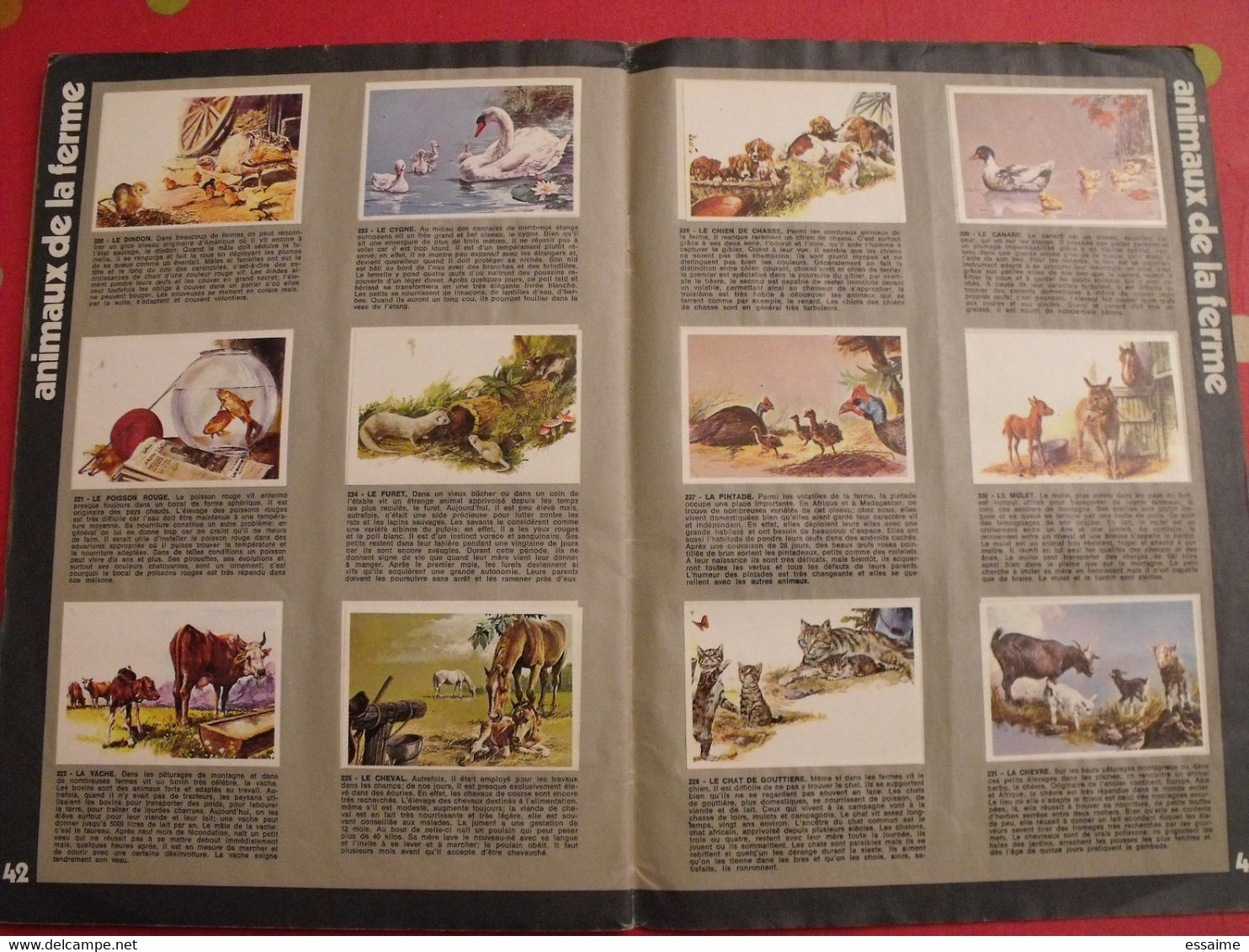 album d'images collées Rossel editions. bébés animaux. complet. vers 1970