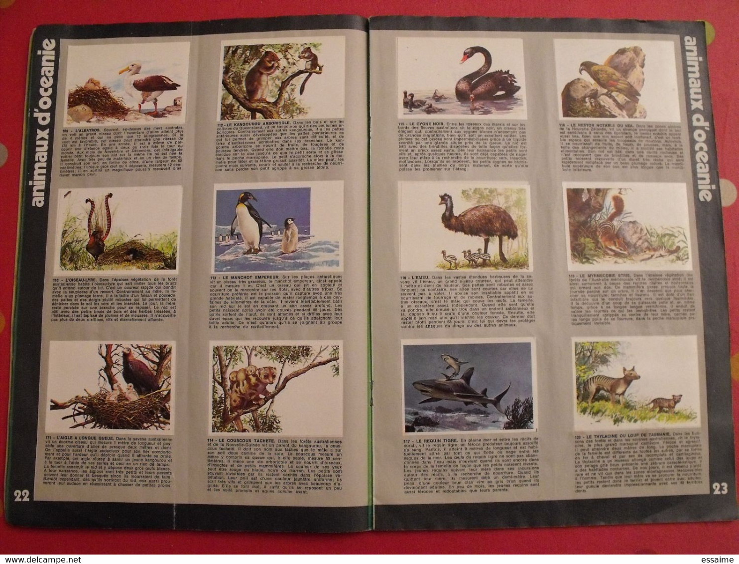 album d'images collées Rossel editions. bébés animaux. complet. vers 1970
