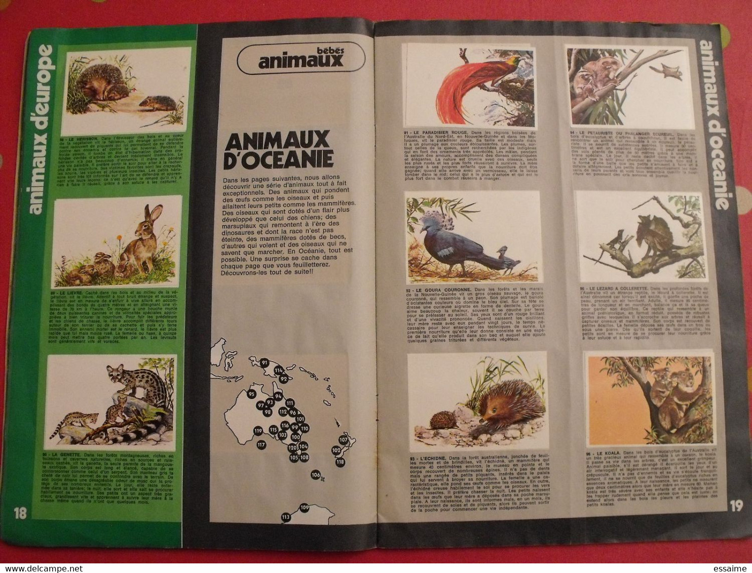 album d'images collées Rossel editions. bébés animaux. complet. vers 1970