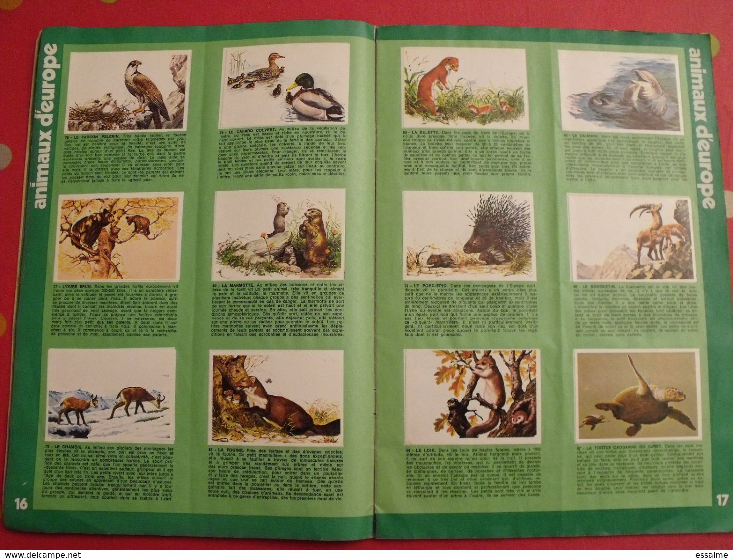 album d'images collées Rossel editions. bébés animaux. complet. vers 1970