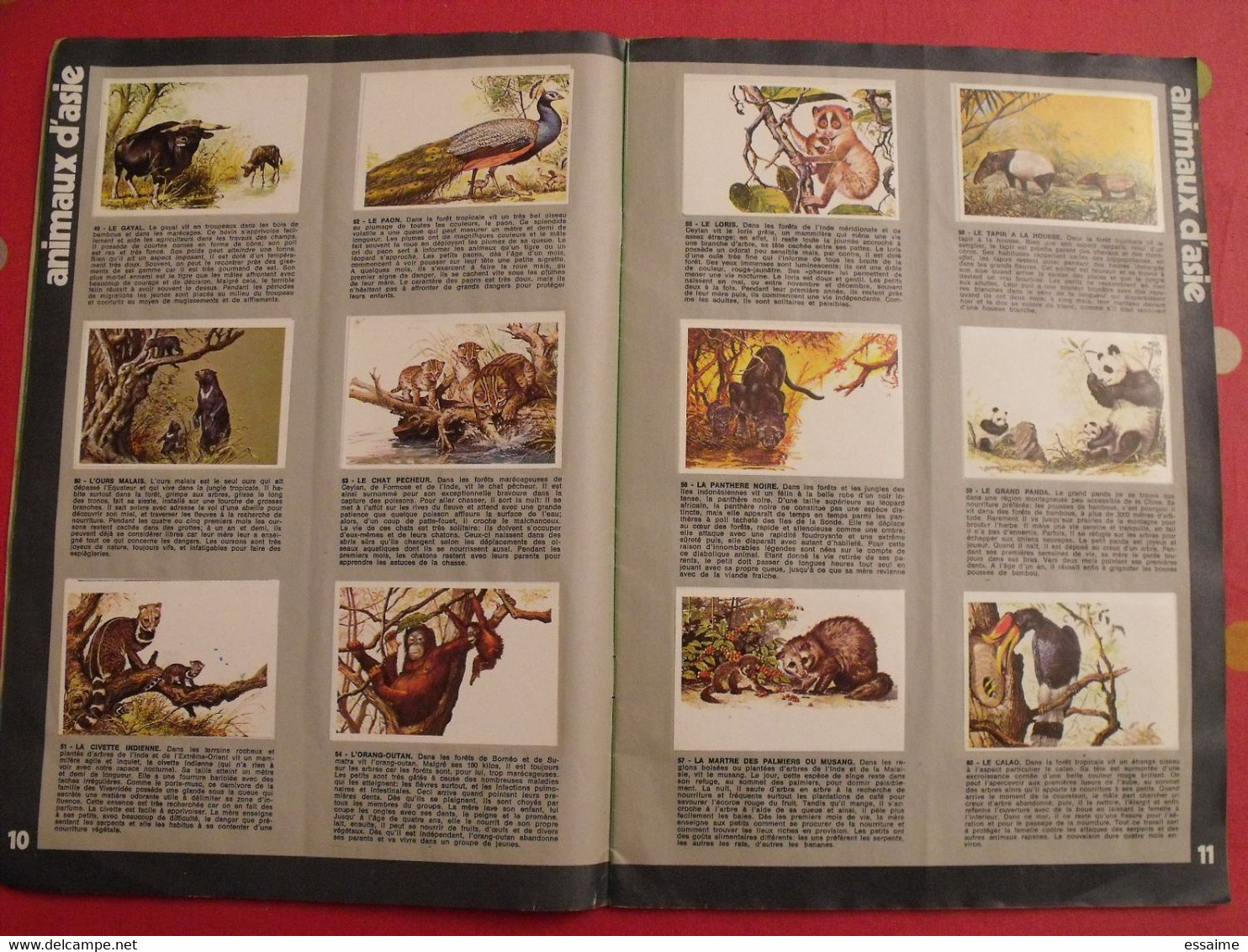 album d'images collées Rossel editions. bébés animaux. complet. vers 1970