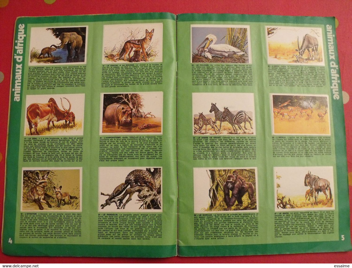 album d'images collées Rossel editions. bébés animaux. complet. vers 1970