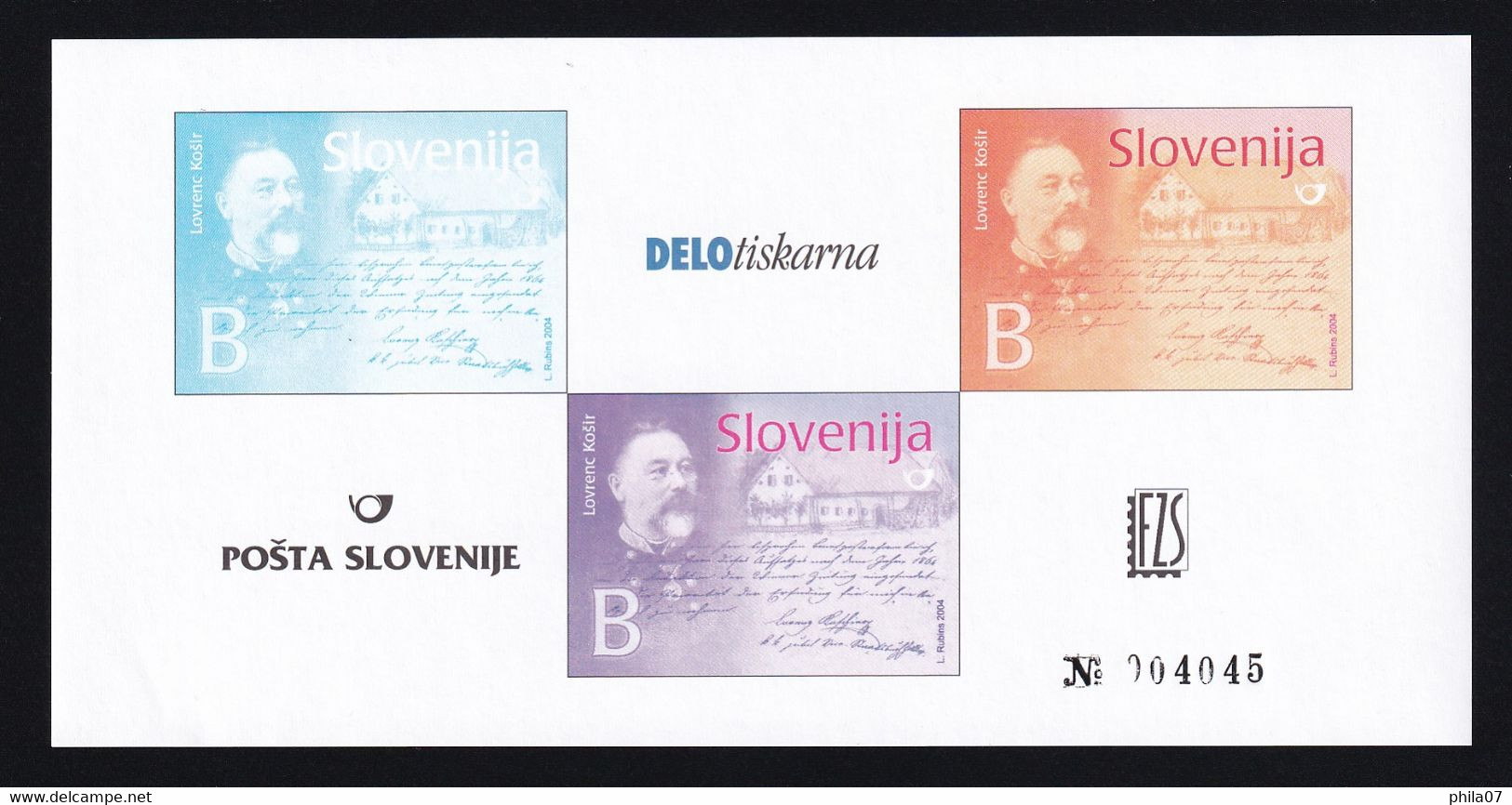 Slovenia 2004 - Mi.No. 470, FDC And Essey, 'Lovrenc Košir' - Slovénie