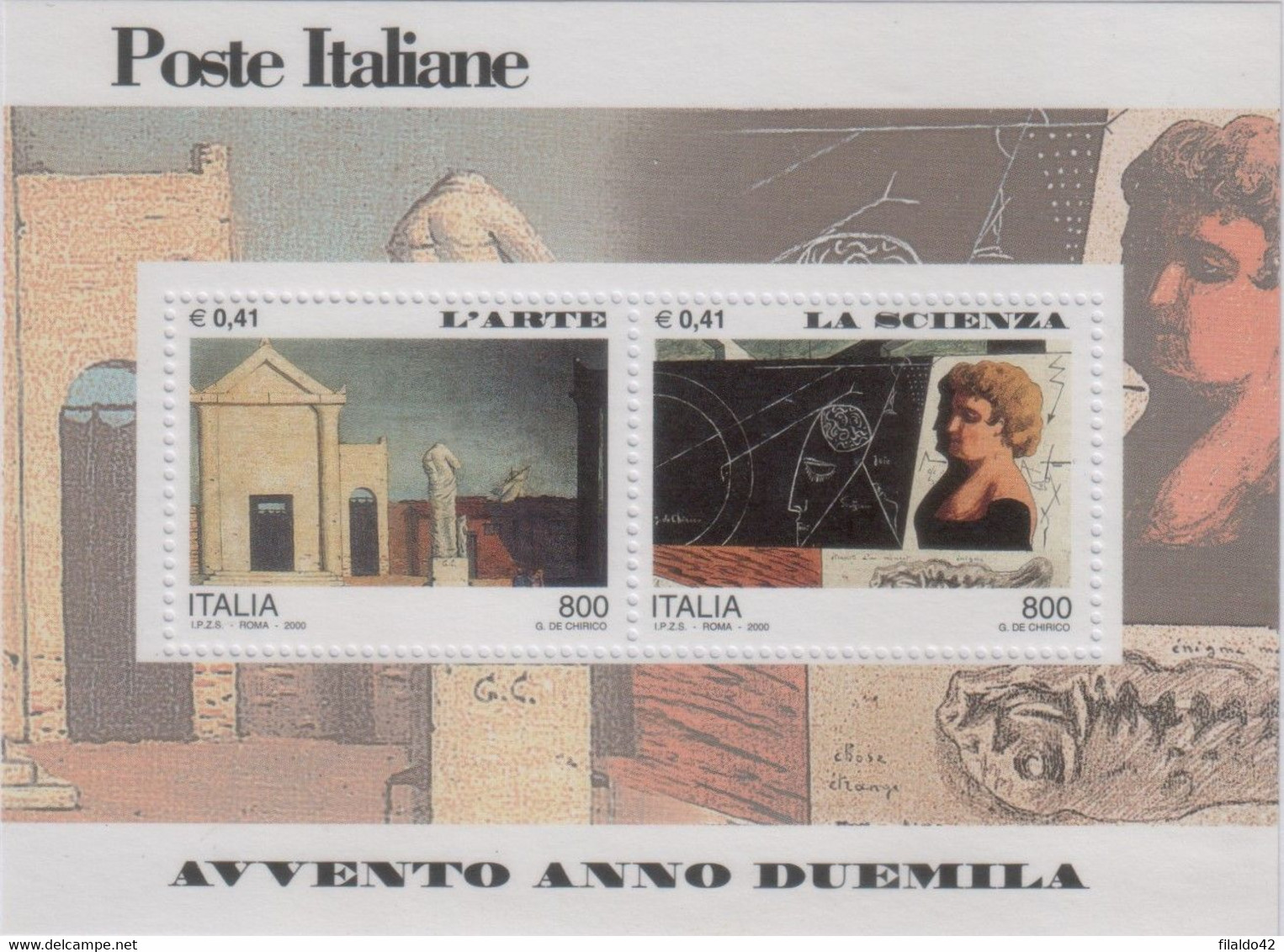 Italia - 2000 - "Avvento Del 2000 - 2^ Serie" In Foglietto  MNH** (rif BF24 Cat. Unificato) - Blocks & Kleinbögen