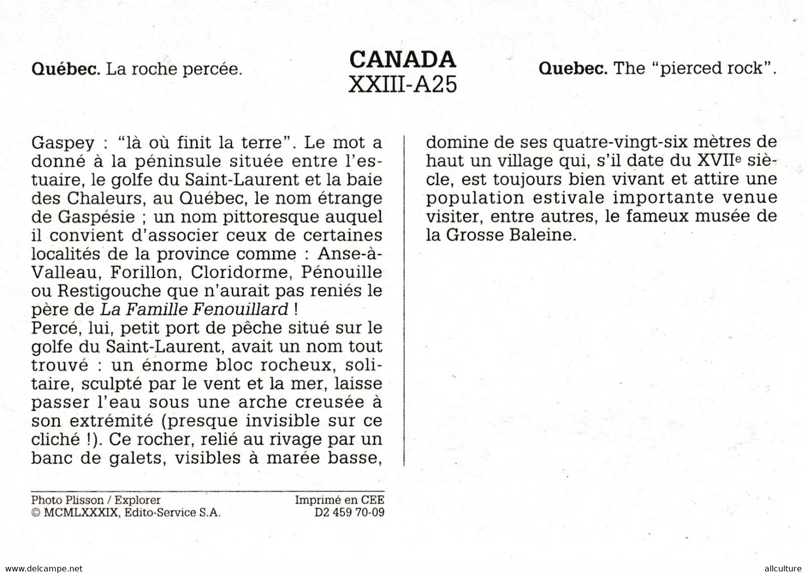 A4639- La Roche Percee, The Pierced Rock Quebec Canada - Percé