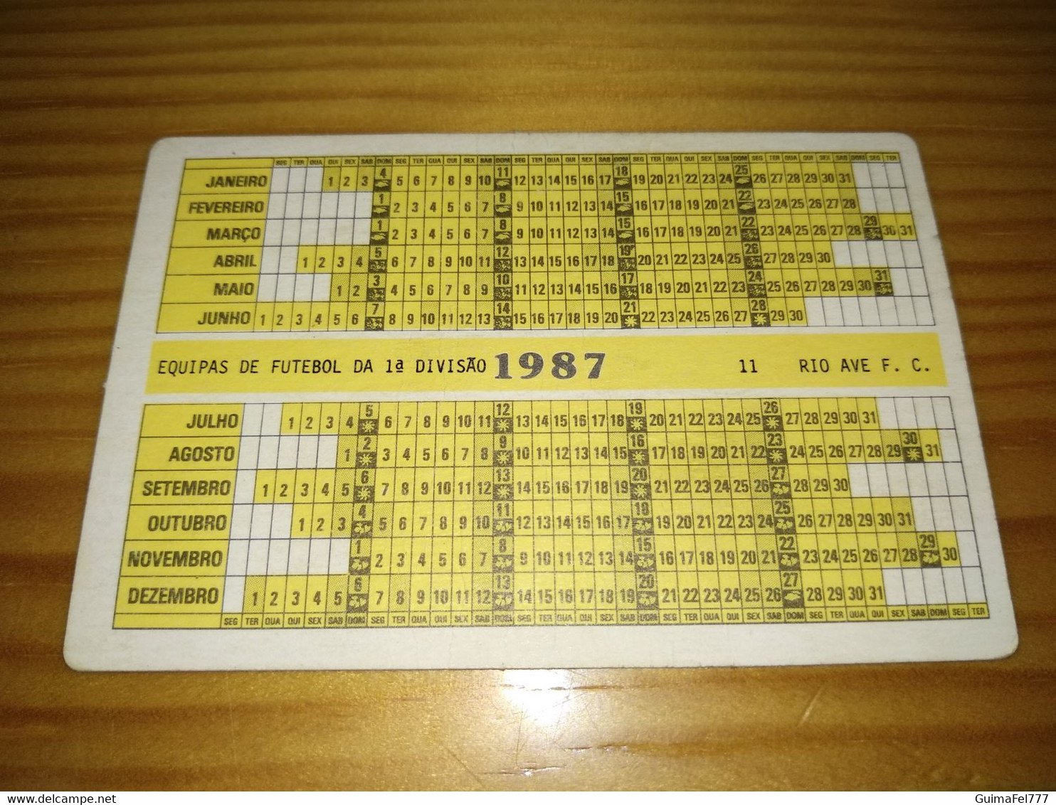 Calendar Of Pocket  " Futebol, Soccer - Rio Ave " Advertising 1987 - Petit Format : 1981-90