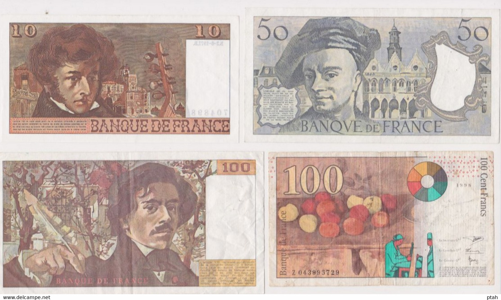 FRANCE, Lot Of 9 Banknotes 1943-1998 - Other & Unclassified